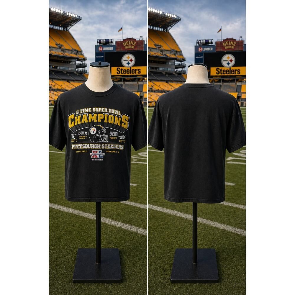 Vintage Steelers Super Bowl XL Champs Tee Delta Pro M